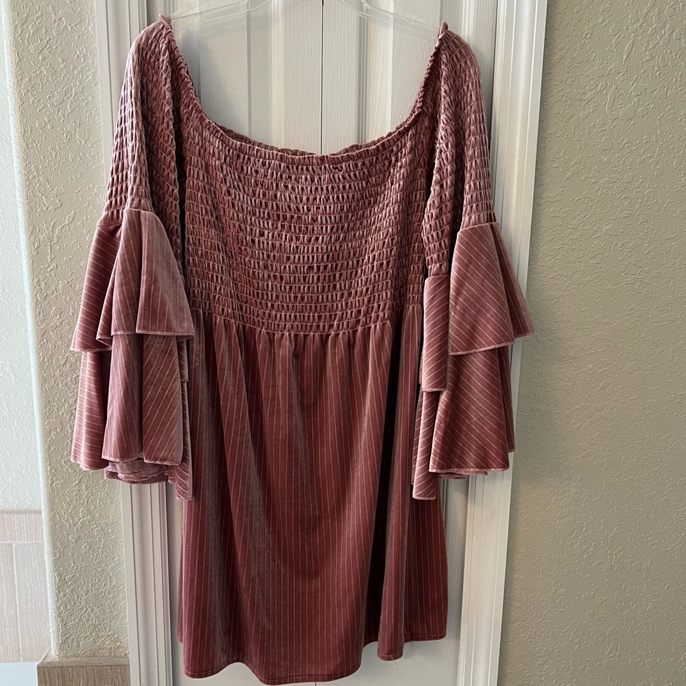 Pink velvet dress